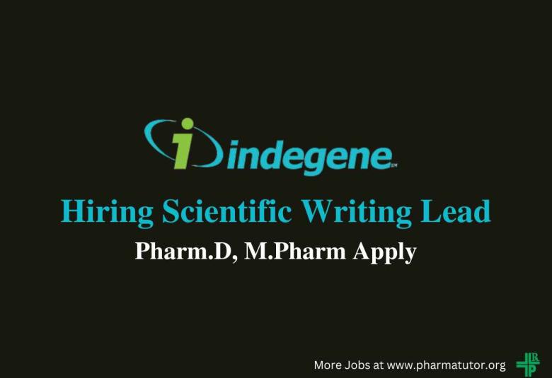 Work as Scientific Writing Lead at Indegene