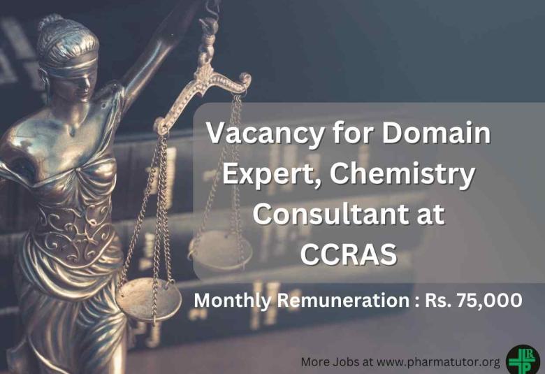 Vacancy for Domain Expert, Chemistry Consultant at CCRAS