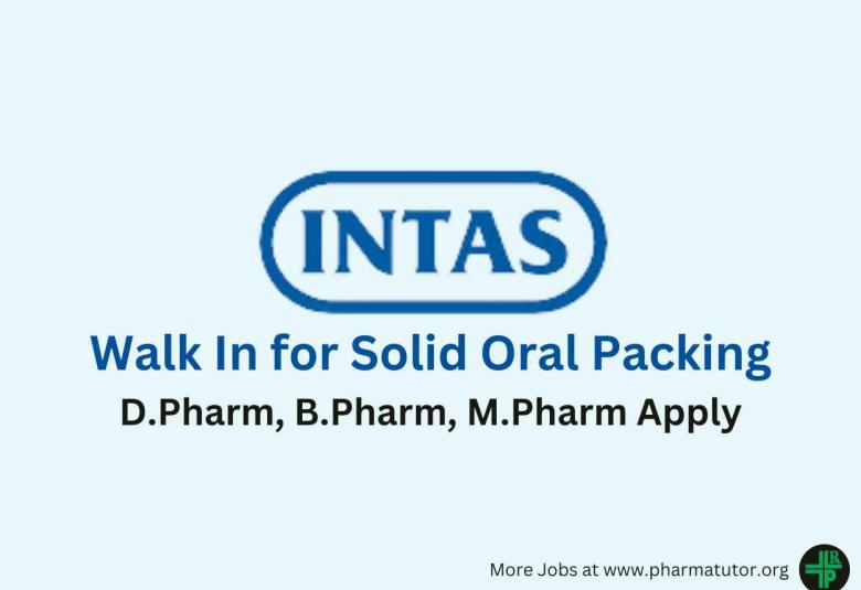 Walk In Drive for Solid Oral Packing at Intas Pharma