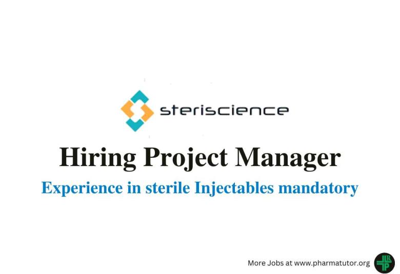 Hiring Project Manager at Steriscience