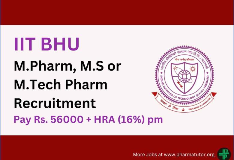 Applications are invited for post of Research Scientist at IIT BHU
