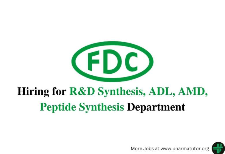 Hiring for R&D Synthesis, ADL, AMD, Peptide Synthesis Department at FDC India