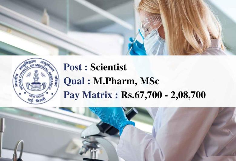 ICMR invites online applications for Post of Scientist