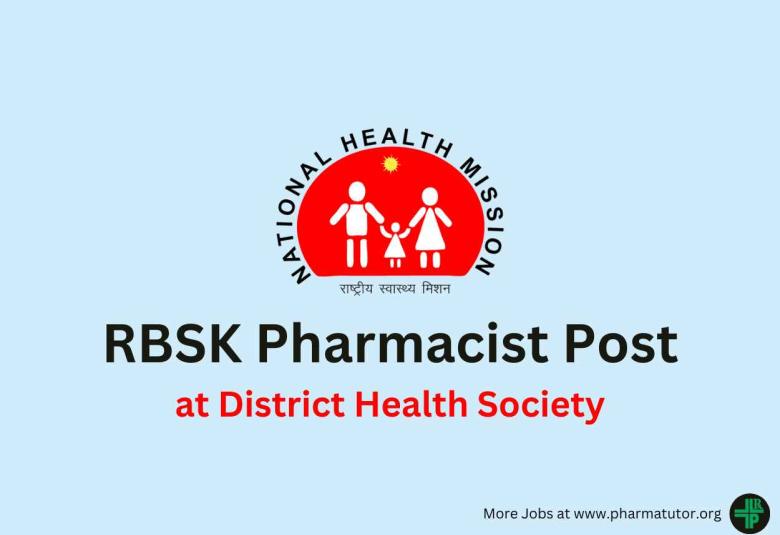 Job for RBSK Pharmacist at District Health Society