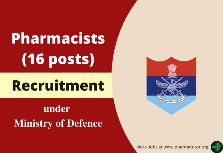 Job opening for Pharmacists under Ministry of Defence