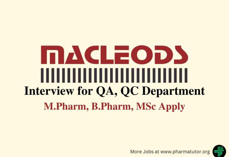 Macleods Interview for QA, QC Department