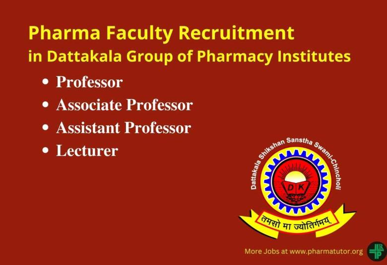 Pharma Faculty Recruitment in Dattakala Group of Pharmacy Institutes