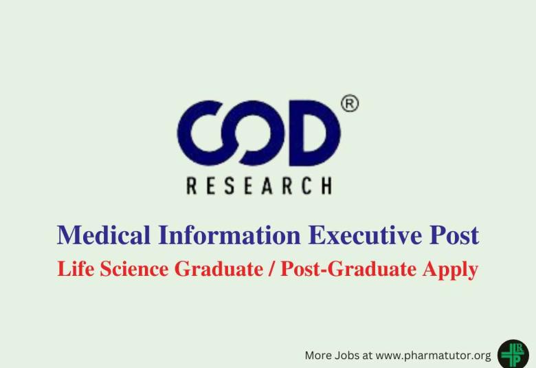Work as Medical Information Executive at COD Research
