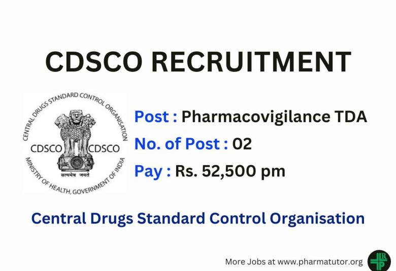 Work as TDA Pharmacovigilance at CDSCO