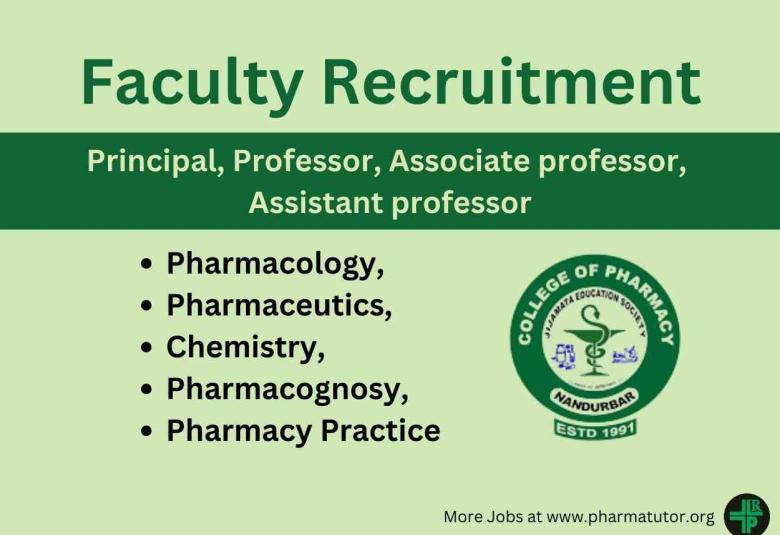 Faculty recruitment at Jijamata Education Societys College of Pharmacy