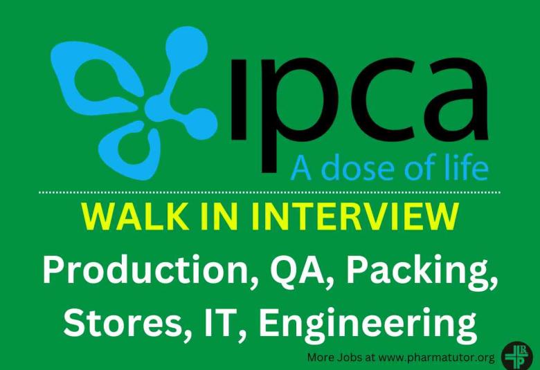 IPCA walk in interview for Silvassa unit