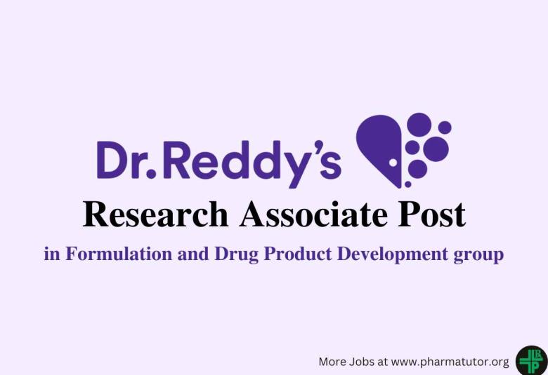 Job as Research Associate at Dr. Reddy's Laboratories