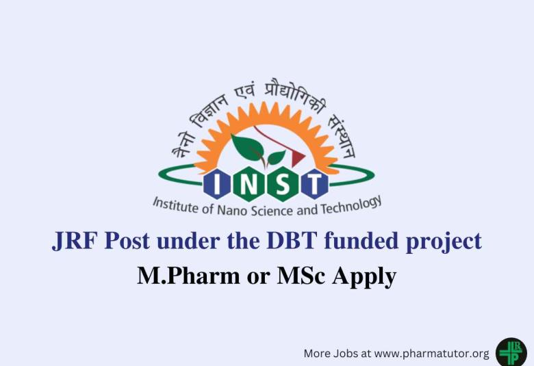 Applications are invited for post of JRF under the DBT funded project at INST