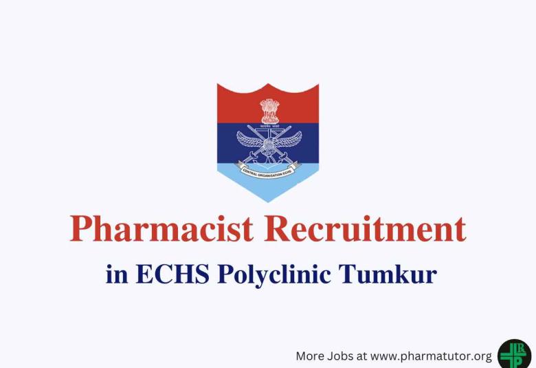 Applications are invited for post of Pharmacist in ECHS Polyclinic Tumkur