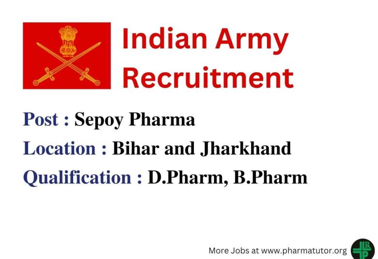 Apply Online for Sepoy Pharma at Indian Army