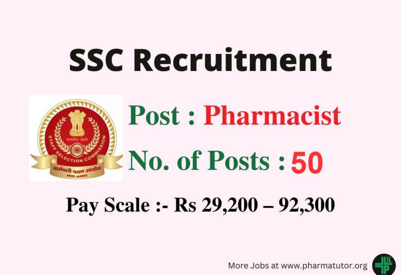 Job Openings for Pharmacists under Staff Selection Commission
