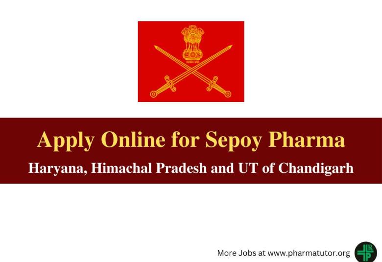 Online applications are invited for post of Sepoy Pharma in Indian Army