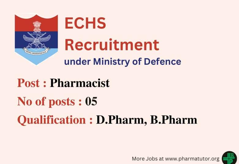 Recruitment for Pharmacists under Ministry of Defence, ECHS Prayagraj