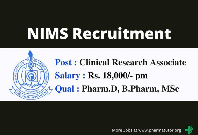 Vacancy for Clinical Research Associate at NIMS