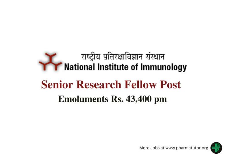Vacancy for Senior Research Fellow at National Institute of Immunology