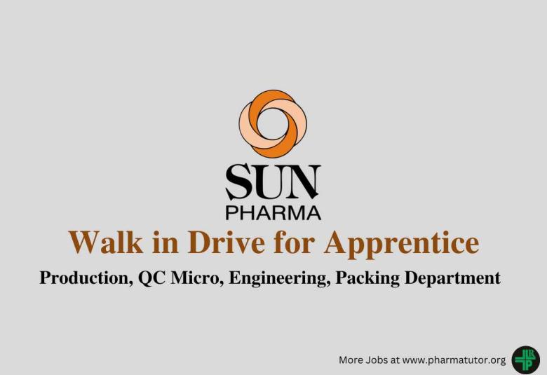 Walk in Drive for Apprentice at Sun Pharma