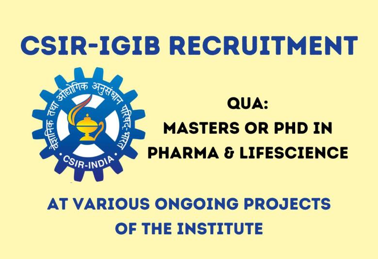 Advertisement for Research Project Posts at IGIB