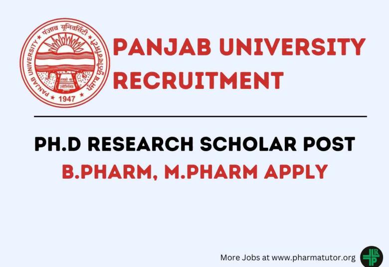 Applications are invited for the Post of Ph.D Research Scholar at Panjab University