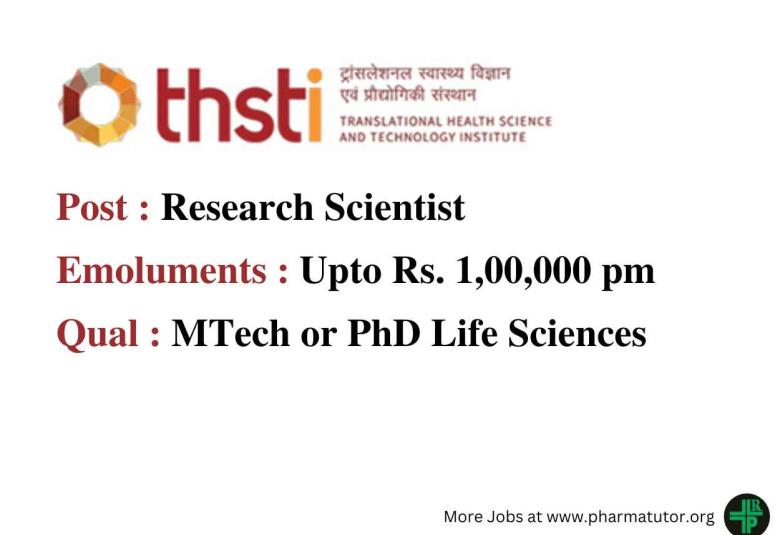 Career for Research Scientist at BRIC-THSTI