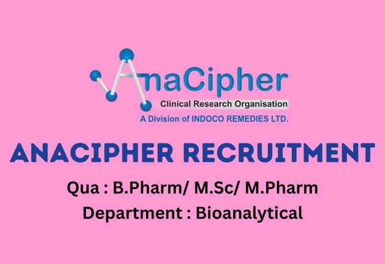 Job for M.Pharm, B.Pharm, MSc as Group Leader, Jr. Executive at AnaCipher