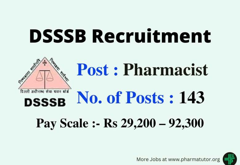 Job Openings for Pharmacists under Subordinate Services Selection Board