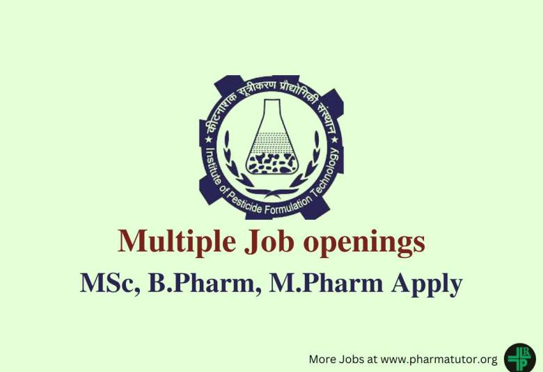 Multiple Job openings at Institute of Pesticide Formulation Technology