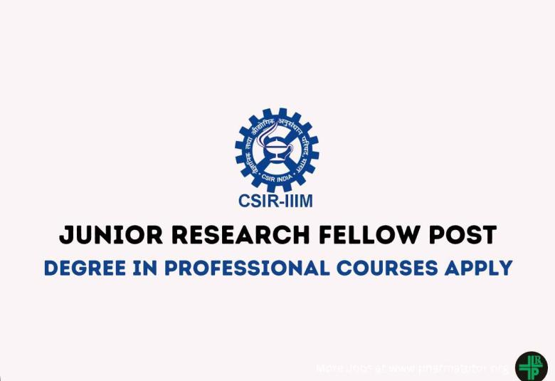 Applications are invited for post of JRF at Indian Institute of Integrative Medicine