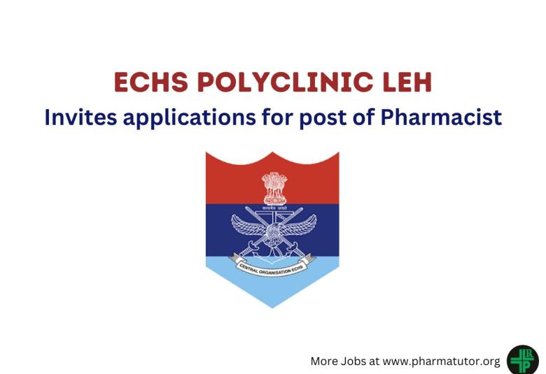 ECHS invites applications for post of Pharmacist