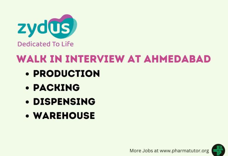 Zydus Life Sciences Walk in Drive for Multiple Department