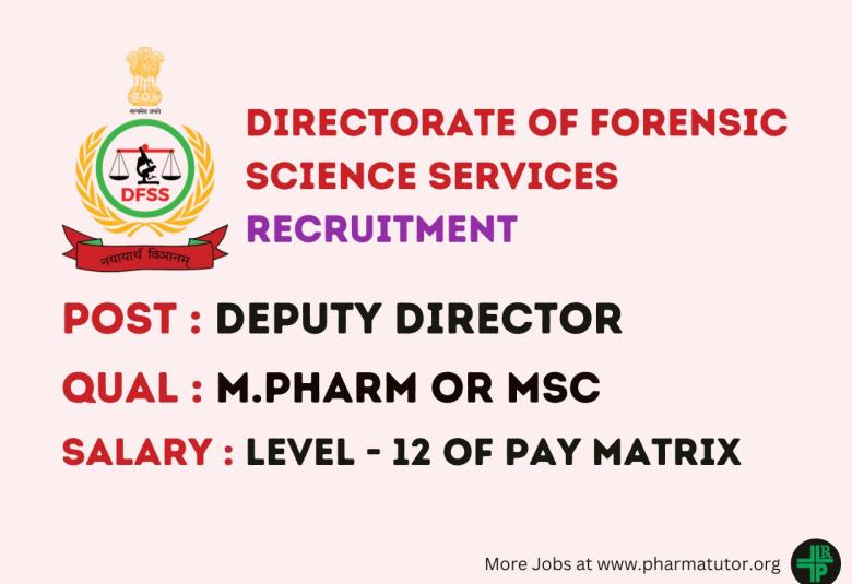Applications are invited for post of Deputy Director at Directorate of Forensic Science services