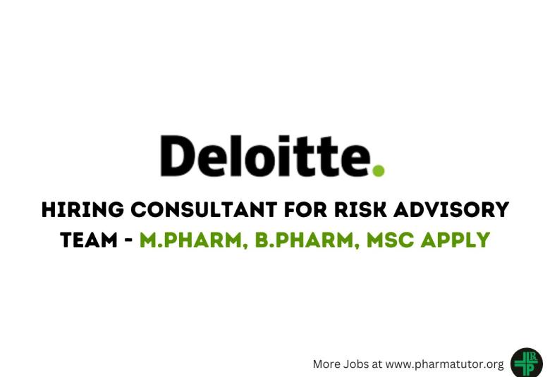 Deloitte Hiring Consultant for Risk Advisory team