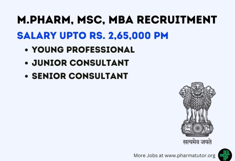 Department of Pharmaceuticals looking for Young Professional and Consultant