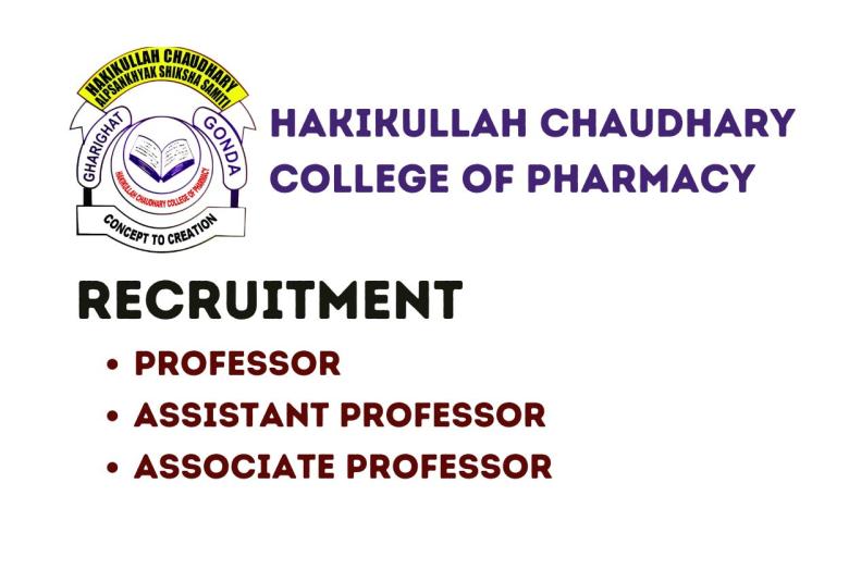 Job for Professor, Associate Professor, Assistant Professor at Hakikullah Chaudhary College of Pharmacy