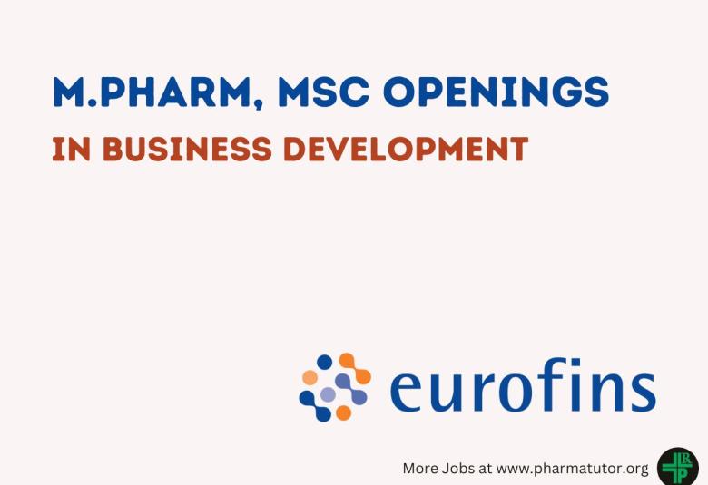 Multiple Openings in Business Development at Eurofins Scientific