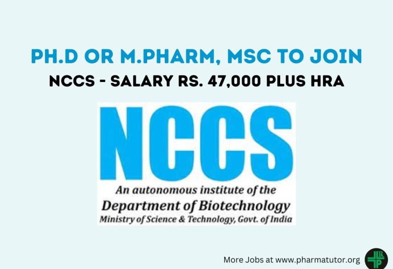 Opportunity for Ph.D or M.Pharm, MSc to Join National Centre for Cell Science