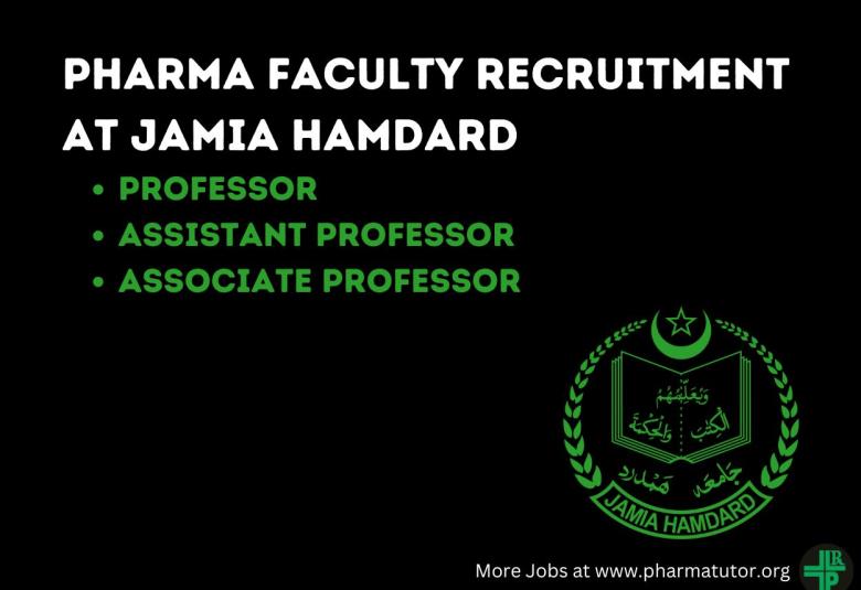 Pharma Faculty Recruitment at Jamia Hamdard