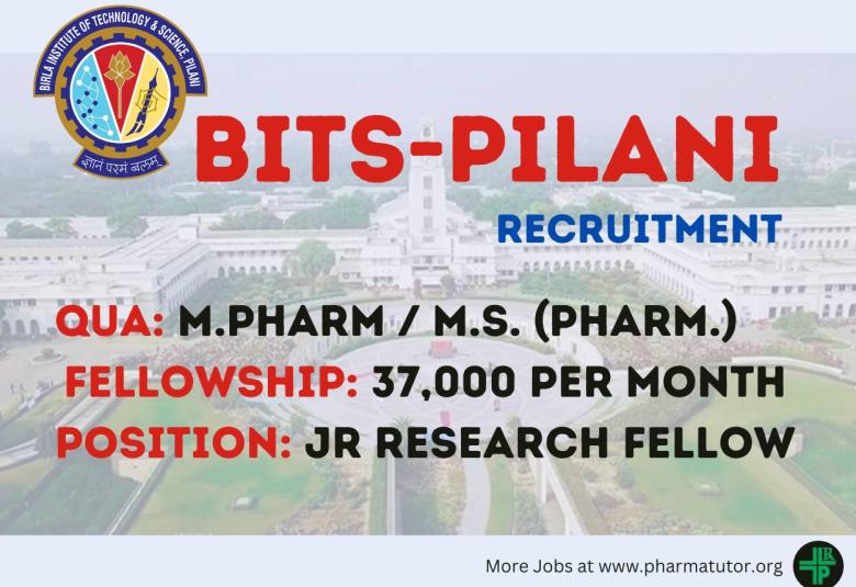 Recruitment of pharma candidate at BITS-Pilani