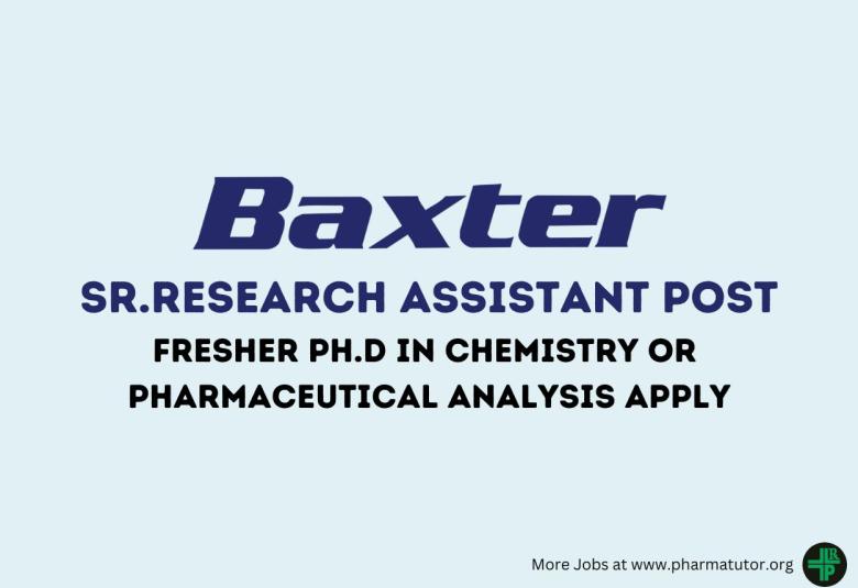 Work as Senior Research Assistant at Baxter