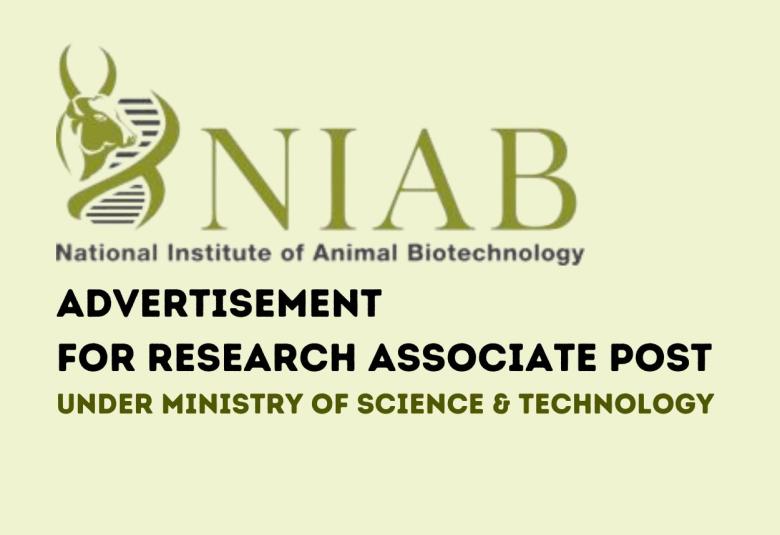 Advertisement for Research Associate Post under Ministry of Science & Technology, NIAB