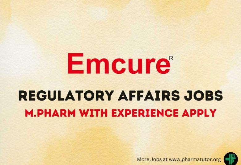 Emcure Inviting applications for Regulatory Affairs