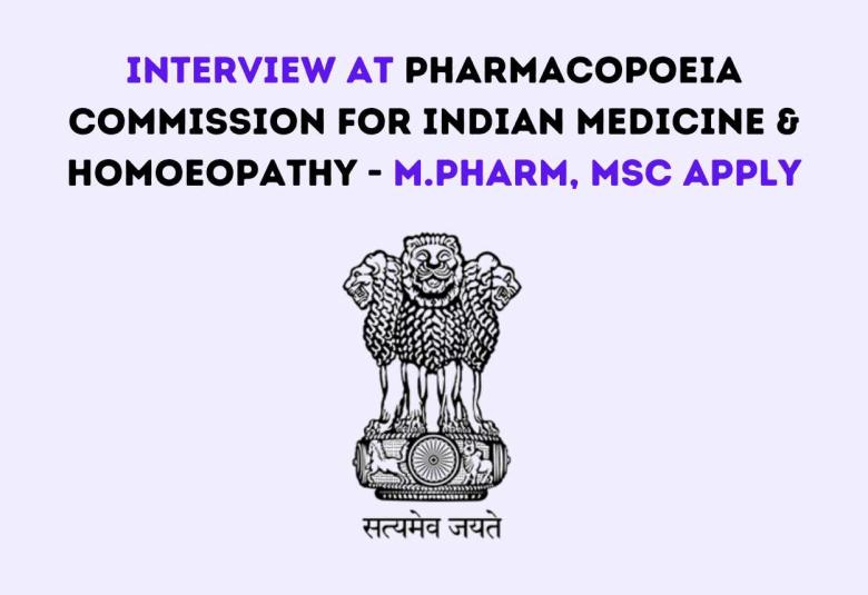 Interview for M.Pharm, MSc under the NMPB funded projects at PCIM&H