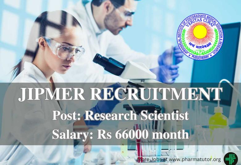 JIPMER recruitment as Research Scientist