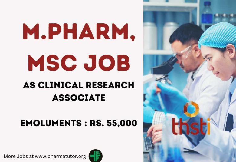 Career for M.Pharm, MSc as Clinical Research Associate at BRIC-THSTI
