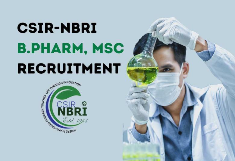 Recruitment for B.Pharm, MSc as Project Associate at NBRI