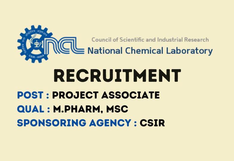 Vacancy for Project Associate at National Chemical Laboratory